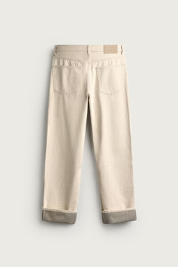 JEANS STRAIGHT FIT VUELTA CONTRASTE / Crudo - Zara фото 8