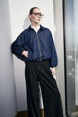 Koyu Mavi Bomber 100% Pamuk Denim Ceket TWOSS26CE00005 - Trendyolmilla фото 6