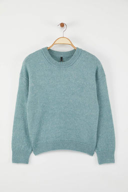 More Sustainable Mint Alpaka Yun Kar?s?ml? Premium Iplik Triko Kazak | TWOAW26KZ00001