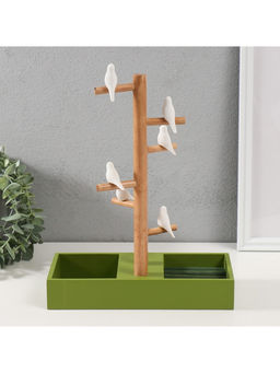 Подставка для украшений «Птички на дереве», зелёный, 24×12×32 см