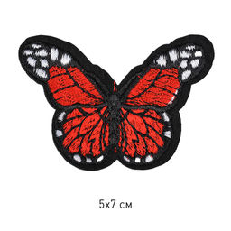 Термоаппликации арт.TBY-2175 Бабочка 5х7см, красная уп.10шт