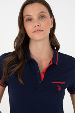 Женская темно-синяя футболка Неожиданная скидка в корзине - U.s. polo assn фото 2