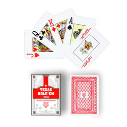 Карты игральные пластиковые Texas Holdem, 30 мкм, 8.8 х 6.3 см, красная рубашка