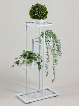 Подставка для цветов Greengo, 4 полки, 43×22×82 см, напольная, металл, белая