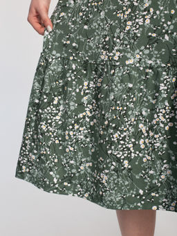 Платье женское кулирка "АГНИЯ" РОМАШКА ЗЕЛЕНЫЙ