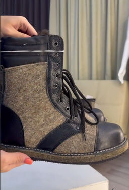 ВИДЕООБЗОР Берцы войлочные с кожаным носом и натур. мехом - Мирунт фото 16