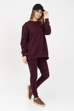Свитшот женский 407L3-33 т.сливовый - Solo mio фото 2