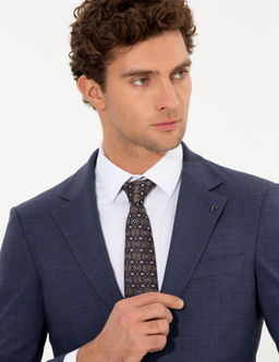 Светло-темно-синий приталенный костюм - Cacharel фото 2