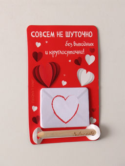 Цена за 2 шт. Магнит на холодильник с блоком для записей и карандашом Люблю тебя, 9?13 см - Simaland фото 2