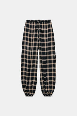 ZW COLLECTION CHECK BALLOON TROUSERS - Zara фото 8