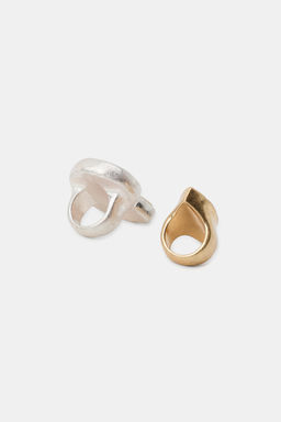 PACK 2 MAXI ANILLOS OVALADO CONCHA / Crudo - Zara фото 3