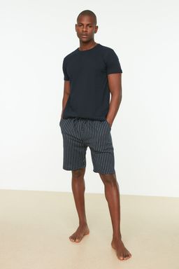TRENDYOL MAN Lacivert Regular Fit Alt Cizgili Sortlu Pijama Tak?m? TMNSS22EM0013 - Trendyolmilla фото 7