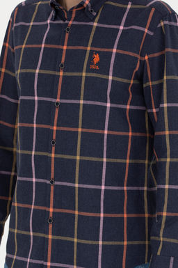 Мужская темно-синяя рубашка с длинным рукавом - U.s. polo assn фото 20