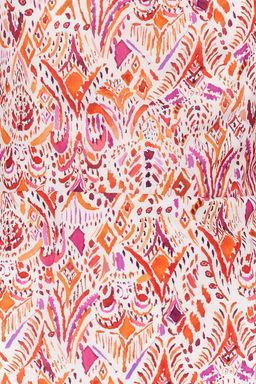 Pembe Desenli A Kesim Kare Yaka Y?rtmacl? Midi Astarl? Sifon Dokuma Elbise TWOSS23EL01846