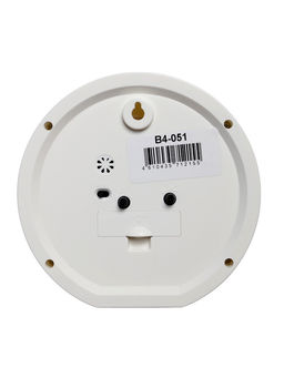 Будильник «Новогодний олень», плавный ход, d=15 см, красный, корпус белый