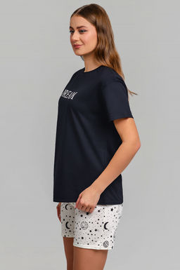 Арт. 9147 Пижама с шортами 42-50 (5 шт) Цвет:верх-черный,низ-молочный - Калинка фото 6