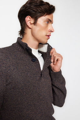 TRENDYOL MAN Vizon Casual Slim Fit Yunlu Yar?m Bal?kc? Dugmeli Triko Kazak TMNAW21KZ0394 - Trendyolmilla фото 21