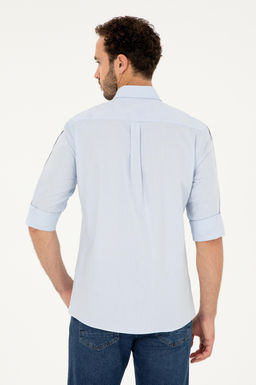 Мужская синяя рубашка с длинным рукавом Неожиданная скидка в корзине - U.s. polo assn фото 5