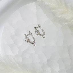 Швензы для сережек родированные с Фианитами