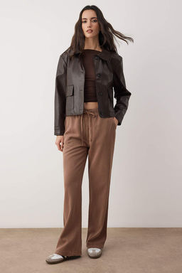 Bej More Sustainable %100 Tencel Beli Lastikli Yuksek Bel Jeans TWOSS24JE00203 - Trendyolmilla фото 11