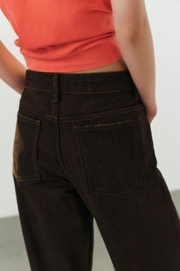 JEANS TRF FOLDED TIRO BAJO / Marr?n - Zara фото 5