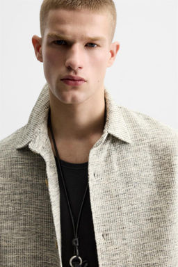 CONTRAST TEXTURED OVERSHIRT - Zara фото 6