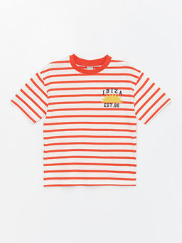 Bisiklet Yaka ?izgili K?sa Kollu Erkek ?ocuk Ti??rt