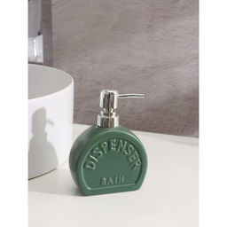 Аксессуары для ванной Доляна «Легенда», 3 предмета, дозатор 370 мл, мыльница, стакан, зелёные