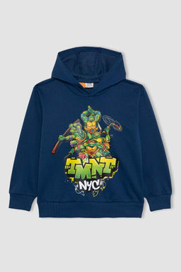 Толстовка с капюшоном в стиле ретро для мальчиков Черепашки-ниндзя - Defacto фото 6
