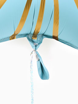 Воздушный шар фольгированный 18" звезда "Грани" цвет голубой сатин, набор 5 штук