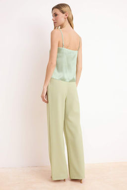 Mint Saten Ask?l? Bluz Kumas Genis Paca Pantolon Dokuma Alt - Ust Tak?m TWOSS26AU00056 - Trendyolmilla фото 4