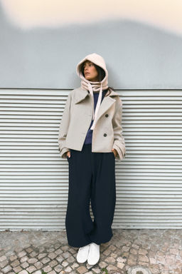 SHORT COAT WITH HIGH COLLAR - Zara фото 2