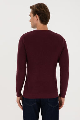Erkek Slim Fit Bisiklet Yaka Bordo Basic Kazak - U.s. polo assn фото 5