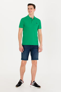 Мужская зеленая футболка с воротником поло Basic - U.s. polo assn фото 16