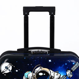 Чемодан детский на колёсах 41 л (S), на молнии, с кодовым замком, 4 колеса, синий