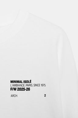 LONG SLEEVE TEXT T-SHIRT - Zara фото 5