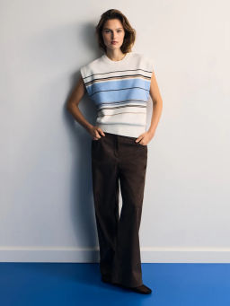 Вязаный жилет в полоску / Zarina  фото 2