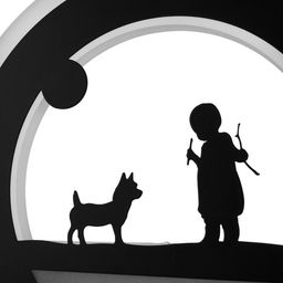 Бра Девочка и щенок LEDx90 черная 22?3.8?22 см