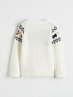 Y?lba?? Temal? Erkek ?ocuk Triko Kazak