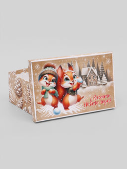 Коробки подарочные новогодние набор 10 в 1 «Зверята», 32.5×20×12.5 - 12×7×4 см