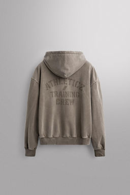 SUDADERA LAVADA RELAXED FIT TRAINING / Marr?n claro - Zara фото 3