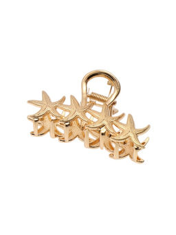 Цена за 6 шт. Краб для волос "Лейла море" морские звёздочки, 6,5 см, золото