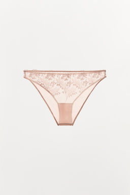 FLORAL EMBROIDERED TULLE BRIEFS - Zara фото 5