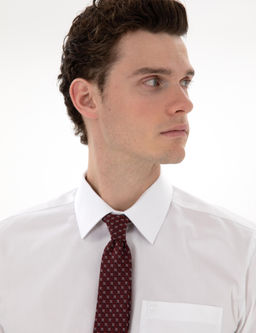 Beyaz Regular Fit Uzun Kollu Cepli Klasik G_mlek