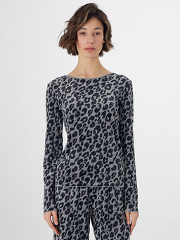 Комплект домашний женский велюровый серый с леопардовым принтом - Mark formelle фото 3