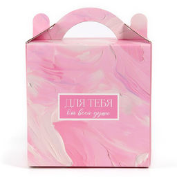 Цена за 5 шт. Коробка кондитерская с окном, сундук, «Нежные краски», 20×20×20 см