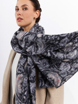 Большой, мягкий, тонкий и очень нежный двусторонний палантин с рисунком - Tantino фото 4