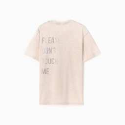 Футболка женская из вареного хлопка Mist Dont touch me, размер 46 (L), цвет молочный