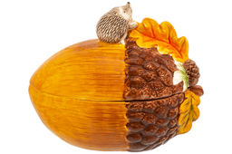 Банка д/печенья 650 мл 12,5*19*15,5 см "Ёжики", с крышкой, керамика