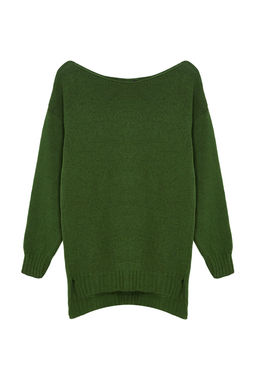 Yesil Yunlu Kay?k Yaka Basic Triko Kazak TWOAW25KZ00010